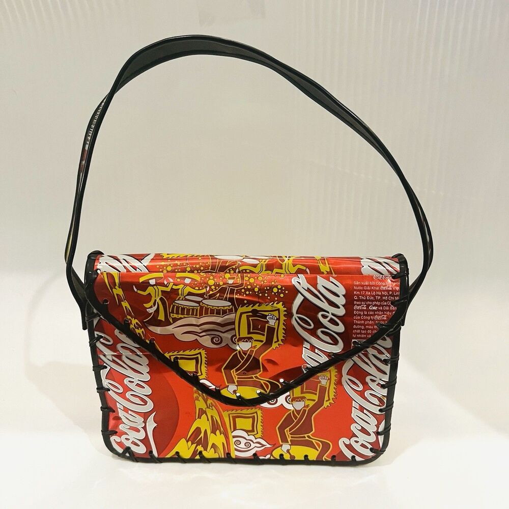 Handmade Coca Cola Vietnam Can Purse Recycled Pop Tab Soda Can Bag Up Cycled